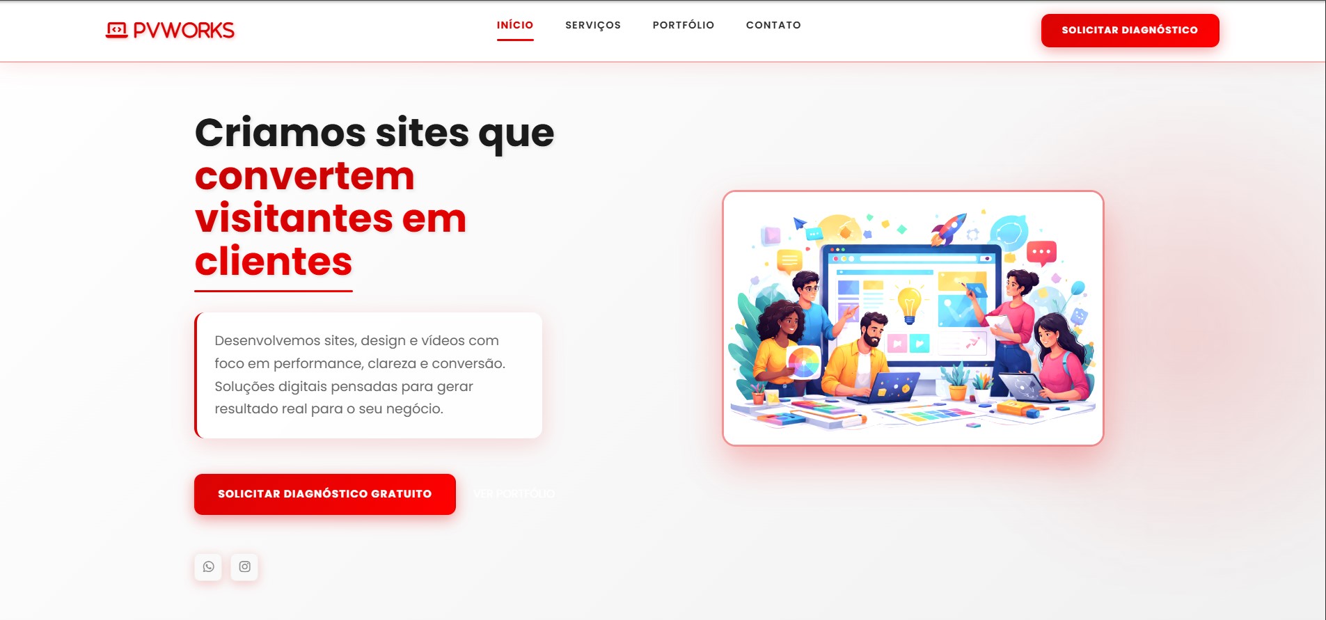 Screenshot do projeto PVWORKS